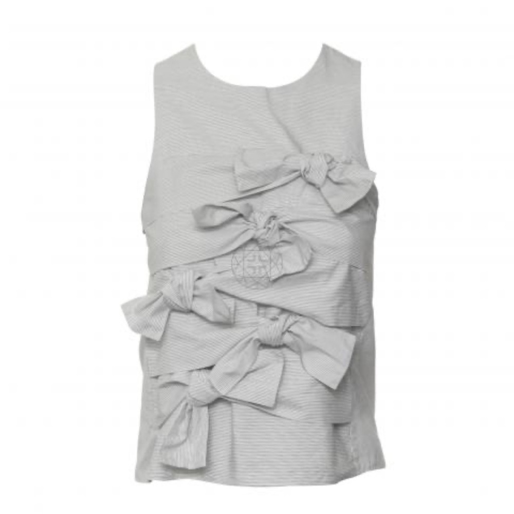 TIBI
BOW DETAILS STRIPES SLEEVELESS TOP